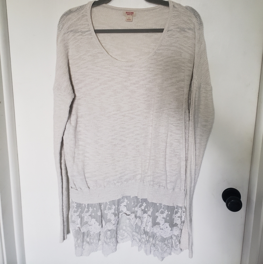 Cream Sweater with Lace